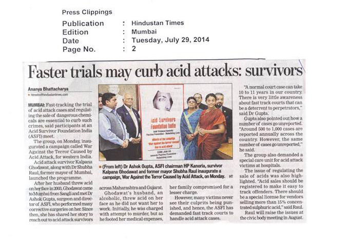 Faster trials may curb acid attacks : Survivors – Hindustan Times